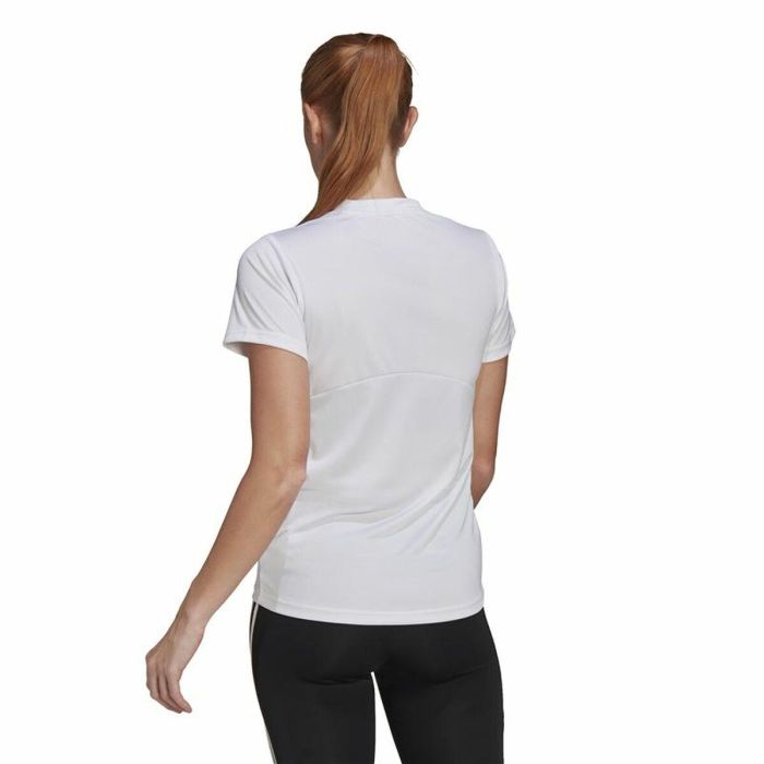 Camiseta de Manga Corta Mujer Adidas Primeblue D2M Logo Sport  Blanco 4 Camiseta de Manga Corta Mujer Adidas Primeblue D2M Logo Sport  Blanco 4