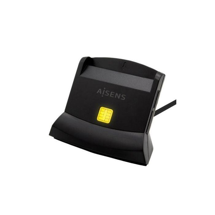 Aisens Lector de Tarjetas Inteligente DNI con Lector de Tarjetas SIM, SD, Micro SD, MMC, RS-MMC, MMC Micro, USB-C, Negro 1