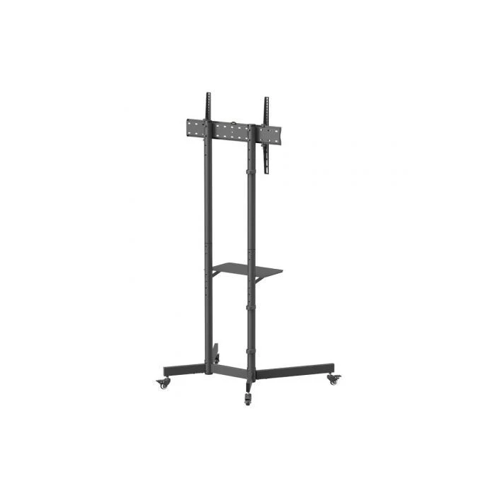 AISENS - SOPORTE DE SUELO ECO CON RUEDA, BANDEJA PARA DVD PARA MONITOR/TV 45KG DE 37-70, NEGRO 2