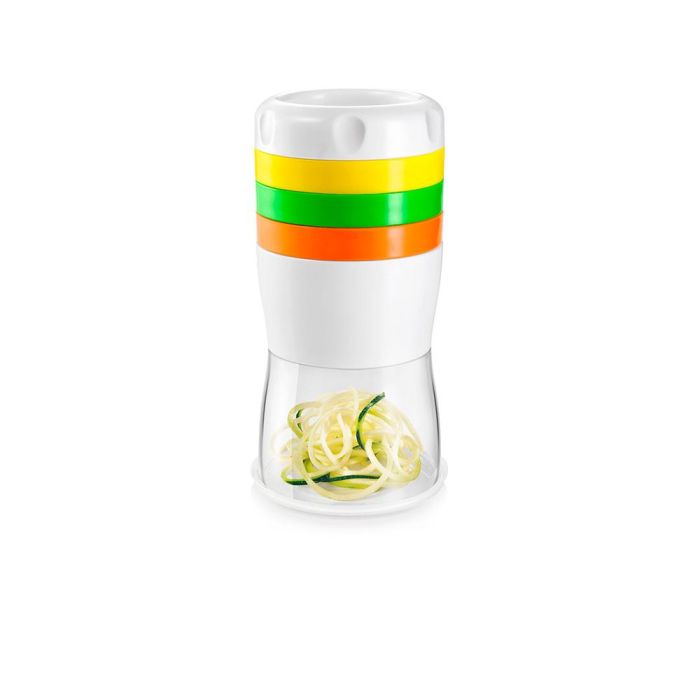 Tescoma Cortador Espiral Handy, 3 Cuchillas Acero Inoxidable, Mango Protector, Ø8 x 17 cm, Apto para Lavavajillas Tescoma Cortador Espiral Handy, 3 Cuchillas Acero Inoxidable, Mango Protector, Ø8 x 17 cm, Apto para Lavavajillas