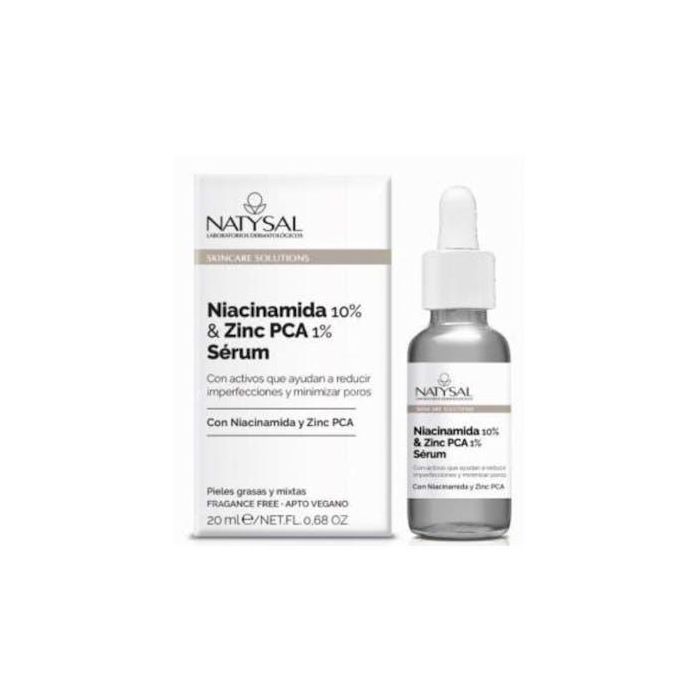 Natysal Niacinamida 10% & Zinc Pca 1% Serum facial 20ml – Seborregulador para piel mixta/grasa