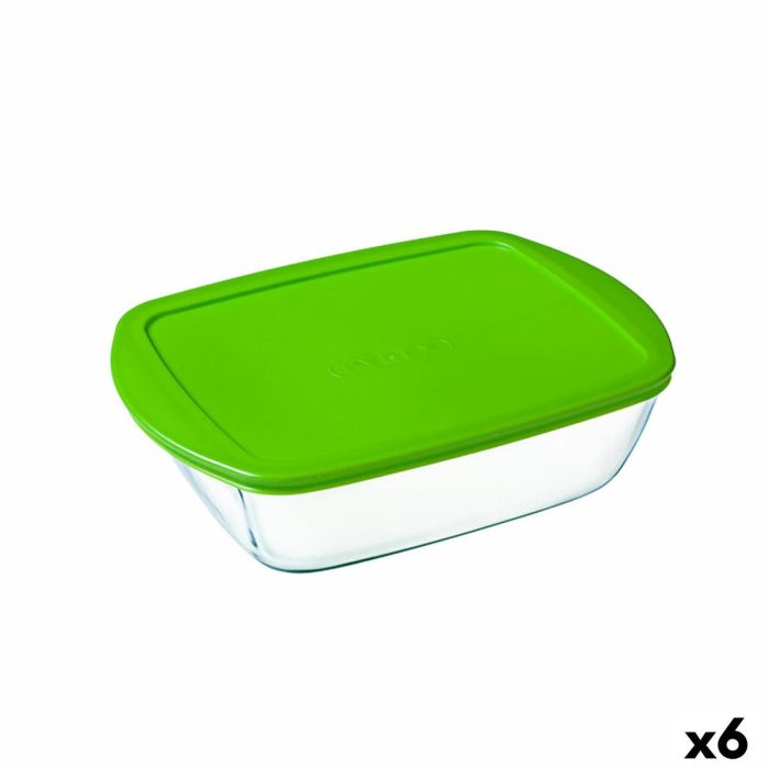 Fiambrera Rectangular con Tapa Pyrex Cook & Store Verde 1,1 L 23 x 15 x 7 cm Silicona Vidrio (6 Unidades) 0 Fiambrera Rectangular con Tapa Pyrex Cook & Store Verde 1,1 L 23 x 15 x 7 cm Silicona Vidrio (6 Unidades) 0