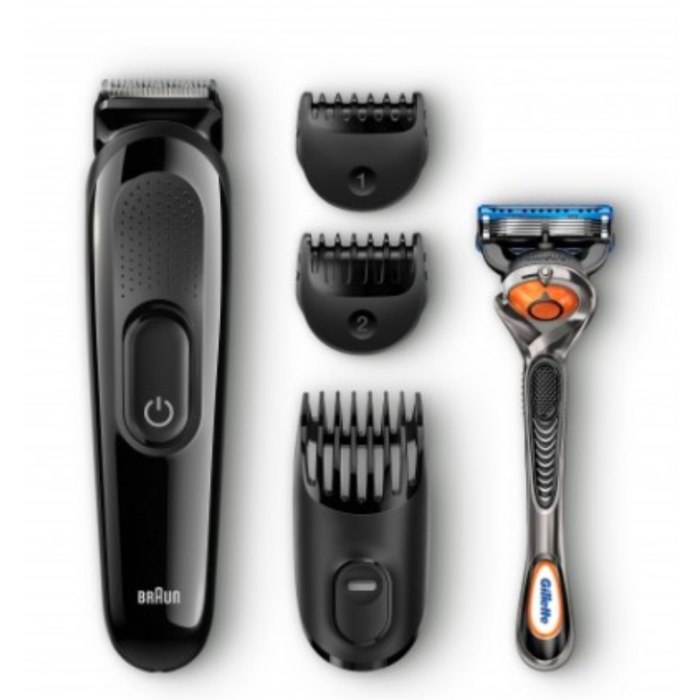 Braun SK3000 Cortapelos y Afeitadora 4 en 1, Kit de Cuidado Personal con 8 Longitudes de Corte, Incluye Maquinilla Gillette, Lavable, Negro Braun SK3000 Cortapelos y Afeitadora 4 en 1, Kit de Cuidado Personal con 8 Longitudes de Corte, Incluye Maquinilla Gillette, Lavable, Negro