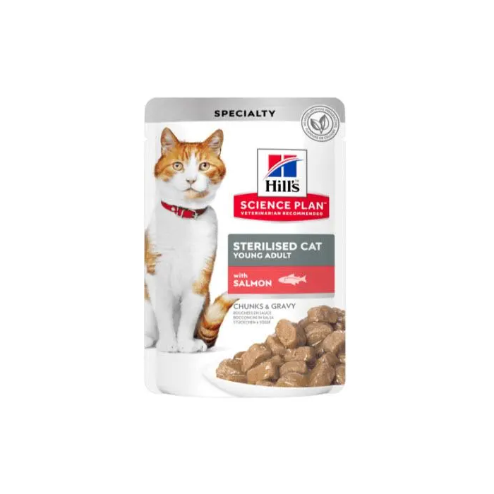 Hill'S Hsp Feline Sterilised Salmon Pouch Caja 12x85 gr