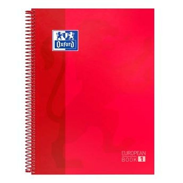 Cuaderno Oxford EUROPEANBOOK 1 Rojo A4+ 80 Hojas 5 Piezas (25 Unidades) 1