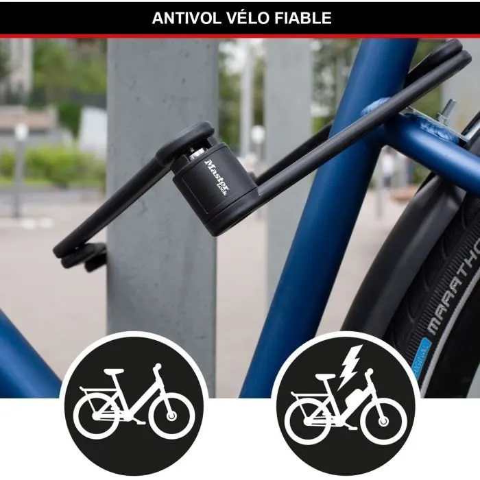 Master Lock Candado Plegable para Bicicleta 8335EURDPRO - Acero Endurecido, 4 Llaves, Soporte Incluido 2