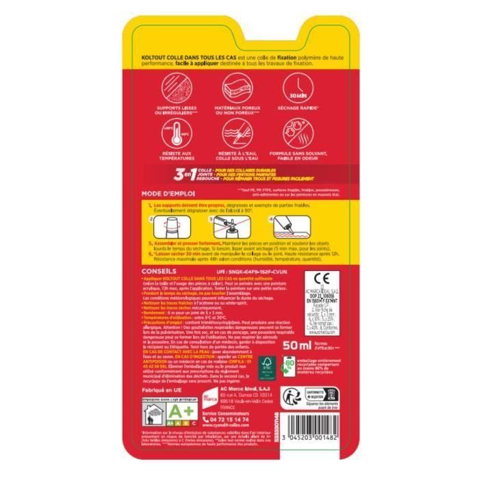 Cyanolit CYA3045203001482 Pegamento Fijador y Sellador Blanco, Blíster 50 ml, Práctico para Pequeñas Reparaciones, Versátil y Resistente 3