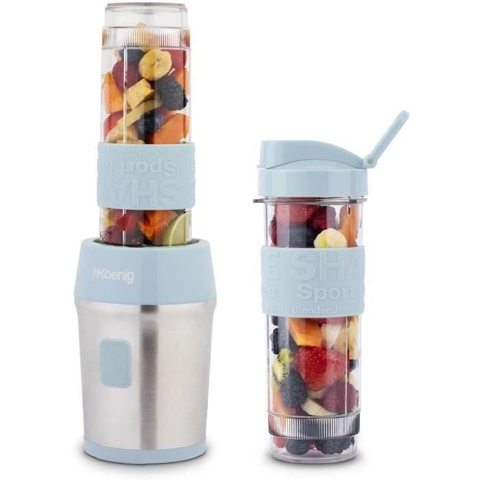Mini batidora - SMOO16 - 300 W - 570 mL - Azul pastel - 2 botellas de agua incluidas 1 Mini batidora - SMOO16 - 300 W - 570 mL - Azul pastel - 2 botellas de agua incluidas 1