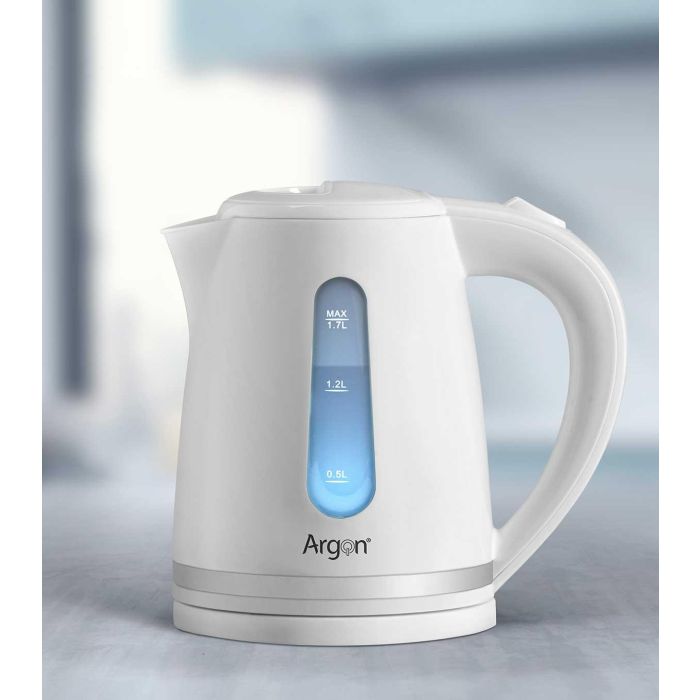 Hervidor de Agua Blanco Argon 2000W 1.7L 23x22.5x16 cm (12 Unidades) 1 Hervidor de Agua Blanco Argon 2000W 1.7L 23x22.5x16 cm (12 Unidades) 1