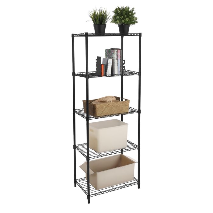 Estanteria Metal 5 Niveles Black Moblekit (2 Unidades) 2 Estanteria Metal 5 Niveles Black Moblekit (2 Unidades) 2