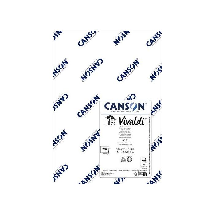 Cartulina A4 Iris 185G Blanco Paquete De 250