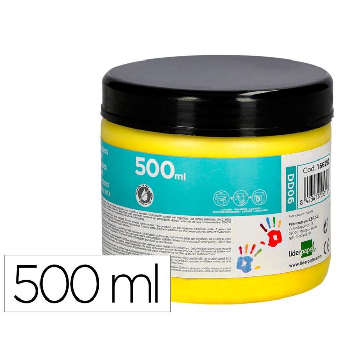 Pintura Dedos Liderpapel Tarrina De 500 mL Amarillo