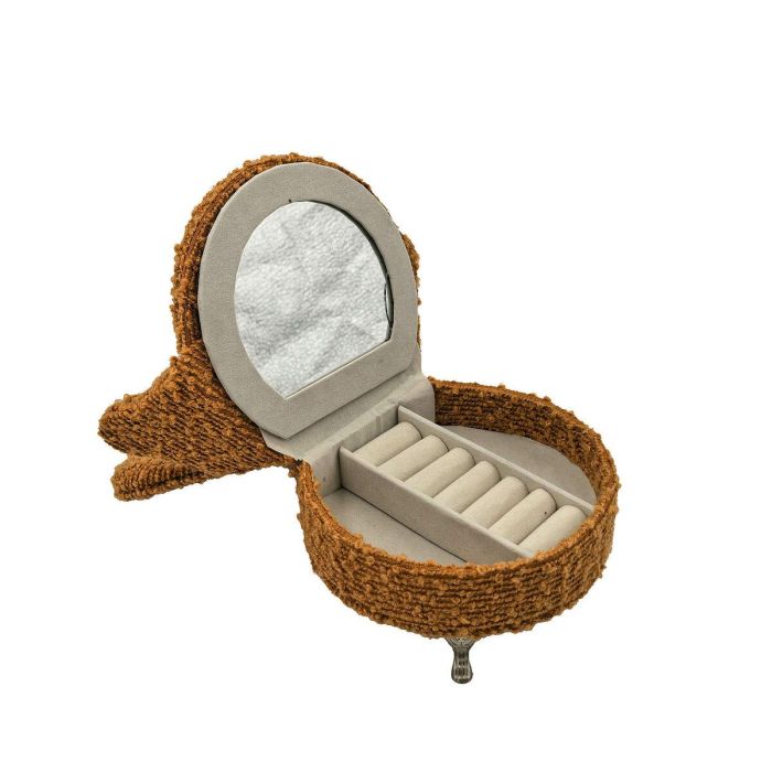Caja-Joyero Versa Mostaza Poliéster Metal Espejo Madera MDF 12 x 19 x 18 cm Sillón 2 Caja-Joyero Versa Mostaza Poliéster Metal Espejo Madera MDF 12 x 19 x 18 cm Sillón 2