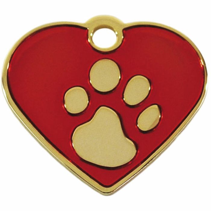 Placa identificativa para collar Imarc Heart Rojo Dorado 1
