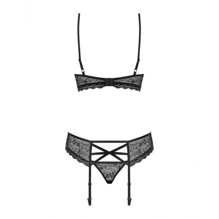 Conjunto de Lencería Obsessive 818-SEG-1 Negro S/M 5