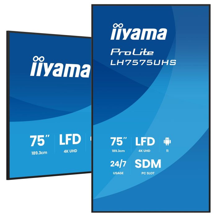 Iiyama LH7575UHS-B2AG Monitor Profesional 75" 4K UHD 500 cd/m² 8ms 24/7 Android 11 0 Iiyama LH7575UHS-B2AG Monitor Profesional 75" 4K UHD 500 cd/m² 8ms 24/7 Android 11 0