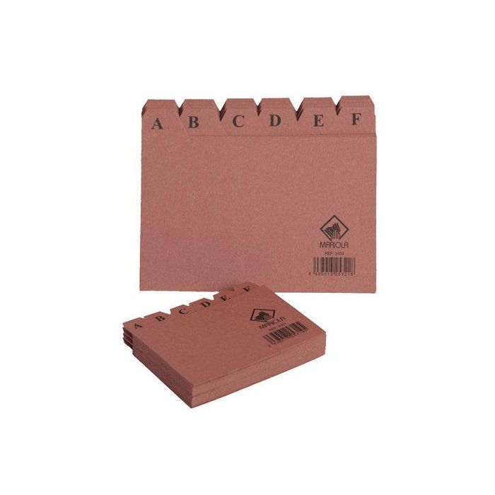 Csp Índice Fichero de Cartón 65x95 mm 520 g/m² para Clasificación Alfabética de Documentos