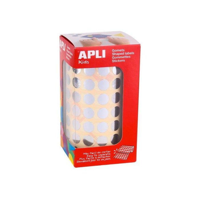 Gomets Apli Metalizados Rollo 59H Circulo Ø 10,5 Mm Plata 5.192 Uds. (11627)