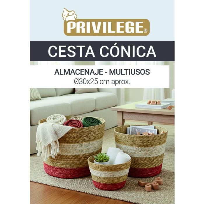 Inde Cesta Cónica de Seagrass para Almacenamiento, 30 cm 7 Inde Cesta Cónica de Seagrass para Almacenamiento, 30 cm 7