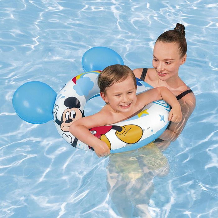Bestway Flotador Disney Mickey Mouse Con Orejas 74x76 cm +3 a 6 Años Piscina y Playa 09109 1