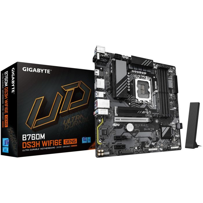 Gigabyte B760M DS3H WF6E GEN5 Placa Base Intel B760 Chipset LGA 1700 DDR5 PCIe 4.0 M.2 Wi-Fi 6E Micro ATX 0 Gigabyte B760M DS3H WF6E GEN5 Placa Base Intel B760 Chipset LGA 1700 DDR5 PCIe 4.0 M.2 Wi-Fi 6E Micro ATX 0