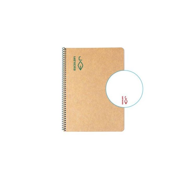 Bloc Escolofi Green Tapa Dura A5 50H Liso 80G Reciclado Verde (Set de 5)