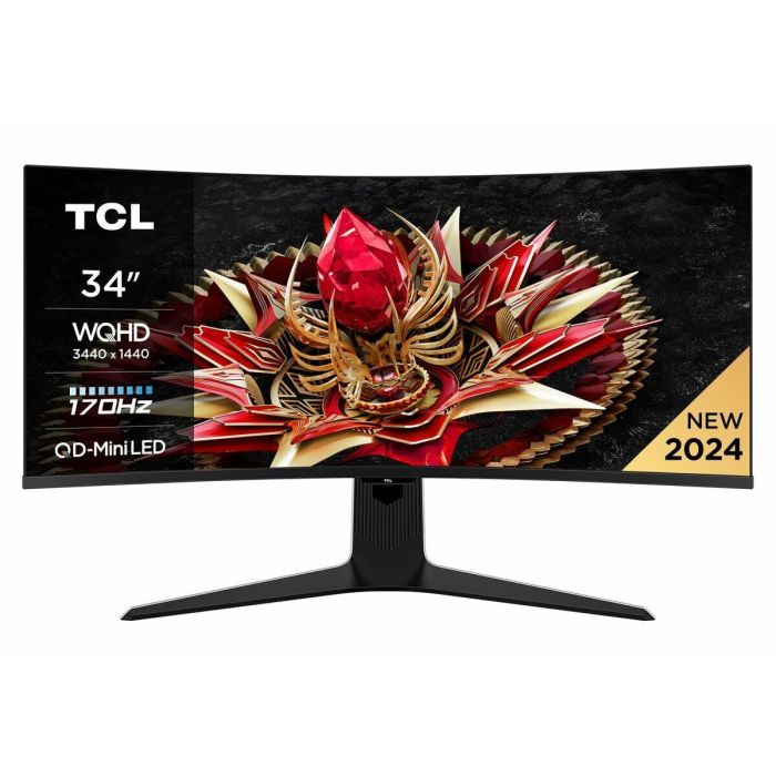 TCL Monitor Gaming Curvo 34R83Q 34" QD-Mini LED WQHD 170Hz 1ms 1500R AMD FreeSync Premium Color Blanco y Negro 39