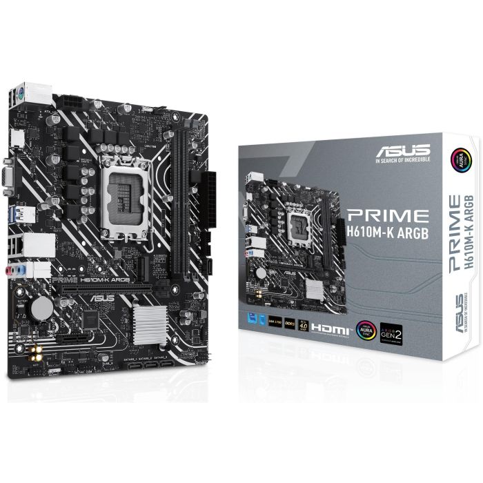 Asus PRIME H610M-K ARGB Placa Base Micro ATX Socket 1700 para Intel 13ª/12ª Gen, DDR5, PCIe 4.0, M.2, ARGB 0 Asus PRIME H610M-K ARGB Placa Base Micro ATX Socket 1700 para Intel 13ª/12ª Gen, DDR5, PCIe 4.0, M.2, ARGB 0