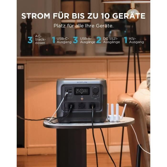 Generador eléctrico portátil de River 2 Pro, 768Wh, 3 CA SALTENT - 800 W en total (Overvoltaje 1600 W) 5 Generador eléctrico portátil de River 2 Pro, 768Wh, 3 CA SALTENT - 800 W en total (Overvoltaje 1600 W) 5
