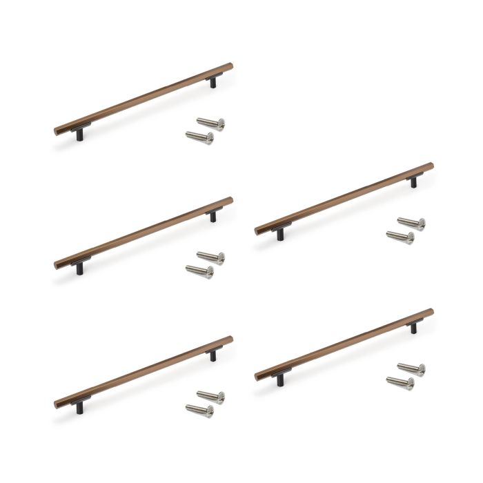 Emuca Lote de 5 tiradores para mueble Riad, L232mm, intereje 192mm, Aluminio, Bronce 0 Emuca Lote de 5 tiradores para mueble Riad, L232mm, intereje 192mm, Aluminio, Bronce 0