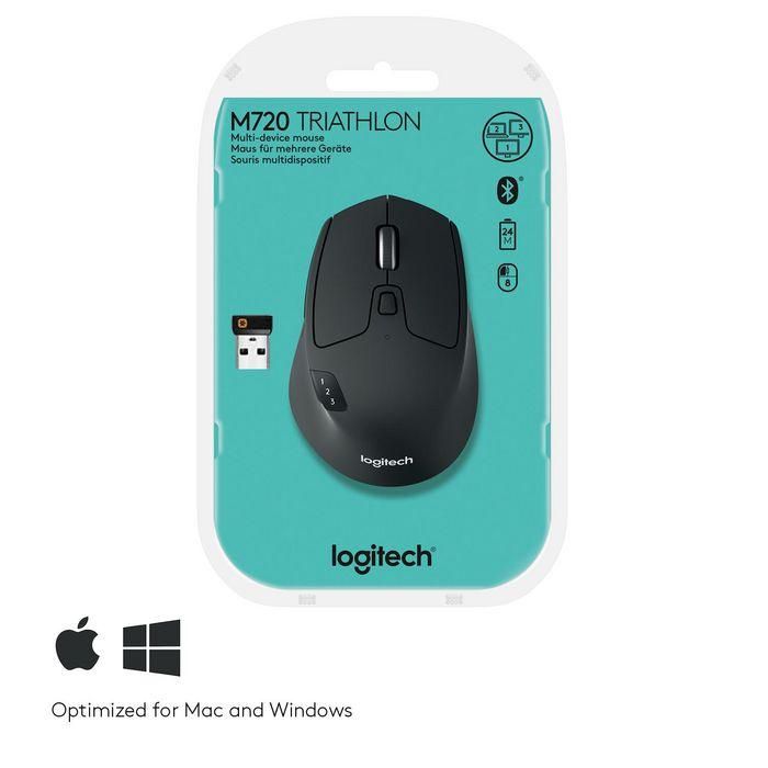 Logitech M720 Triathlon Ratón Inalámbrico Bluetooth y 2.4GHz, 1000 dpi, 1x AA, 135g 6