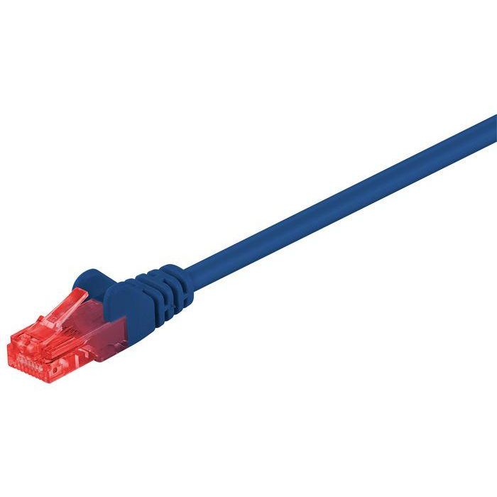 MicroConnect Cable de red Ethernet CAT6 U/UTP 3m azul para módem, router o switch, protección anti-enganche, 250 MHz