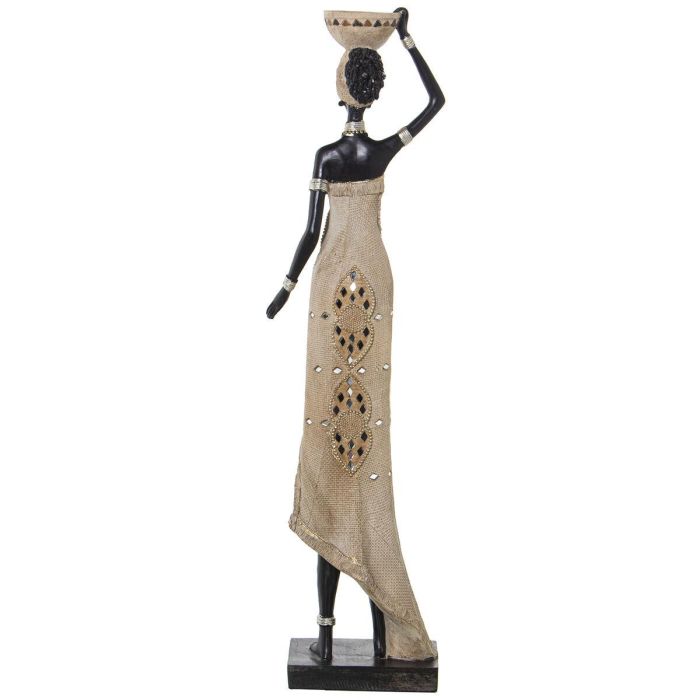 Figura Decorativa Alexandra House Living Beige Plástico Africana 15 x 19 x 63 cm 2