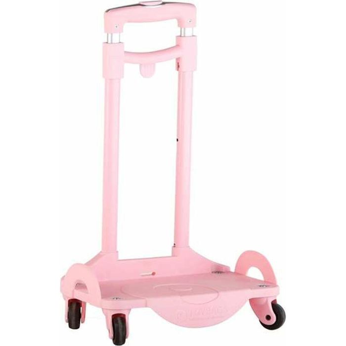Carro portamochilas rosa toybags 360º multidireccional 4 ruedas. carro 360º. 55/73/87 x 34 x 20 cm.
