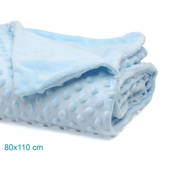 KioKids Manta Bebé Color Azul Tundosada Tacto Suave 80x110 cm Polyester +0 Meses 3