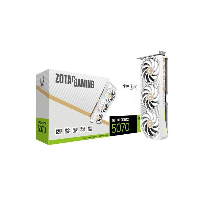 Zotac RTX 5070 12GB Gaming AMP GDDR7 3Fan blanca - Tarjeta Gráfica 6