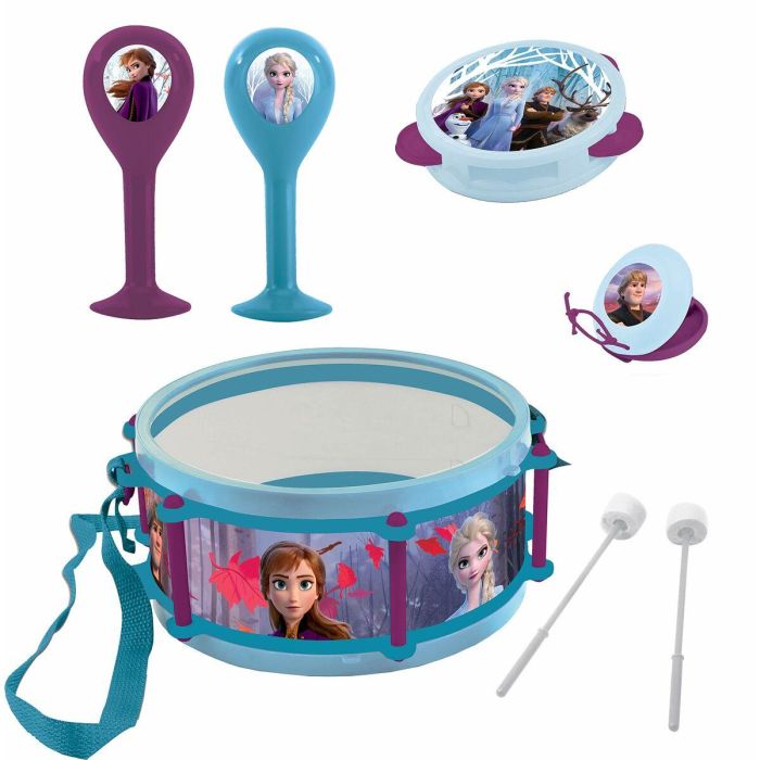 LEXIBOOK - QUEEN OF SNOWS - Lote de 7 instrumentos musicales para niños - Pandereta - Maracas - Castagnette - Armónica - Flauta 1