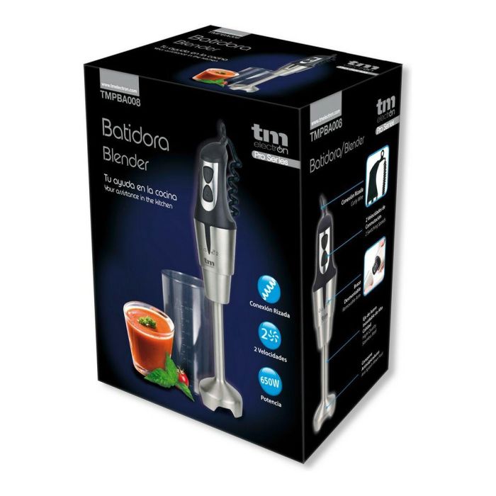 Batidora de Mano TM Electron Acero Inoxidable 650 W 2