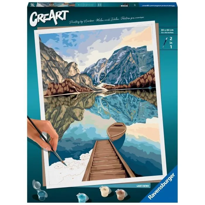 Ravensburger CreArt Gran Formato 30x40 cm Vistas al Lago Pintura por Números para 12 Años 23612 5