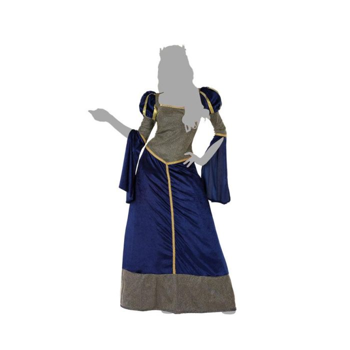 Disfraz Dama Medieval Mujer Adulto Azul Real XS-S 4 Disfraz Dama Medieval Mujer Adulto Azul Real XS-S 4