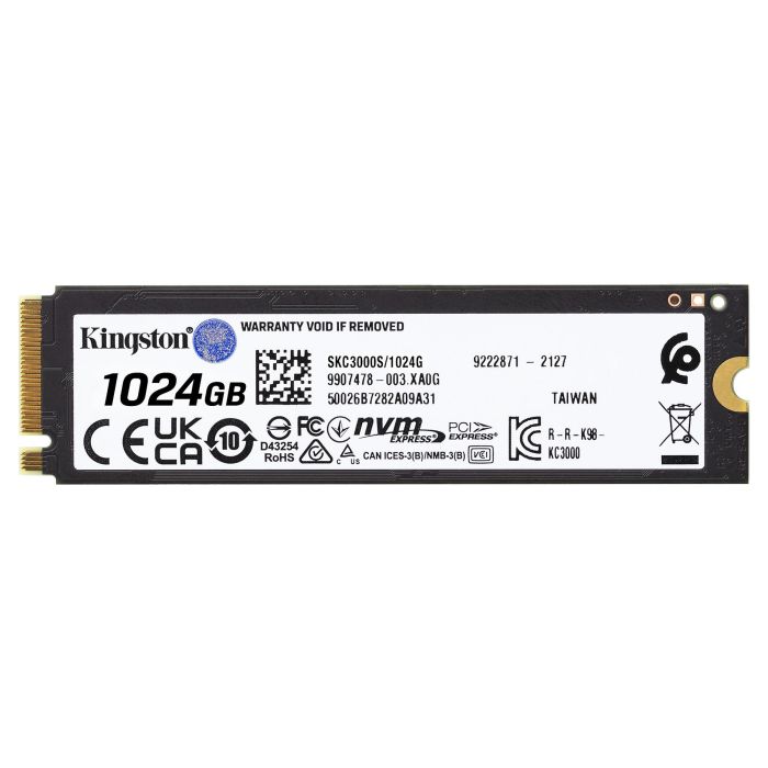 Kingston KC3000 M.2 NVMe PCIe 4.0 x4 SSD 1TB (7000MB/s Lectura, 6000MB/s Escritura)