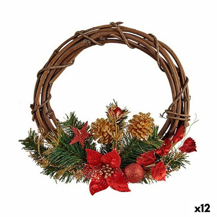 Corona de Navidad Rojo Verde Madera Plástico 33 x 9 x 35 cm (12 Unidades) 0 Corona de Navidad Rojo Verde Madera Plástico 33 x 9 x 35 cm (12 Unidades) 0