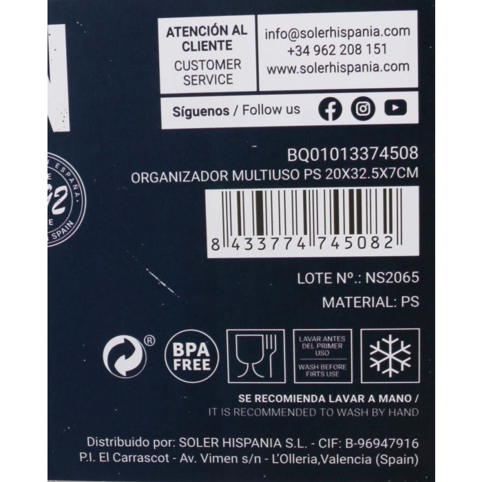 Quttin Organizador Multiuso 20 x 32.5 x 7 cm (12 Unidades) 11