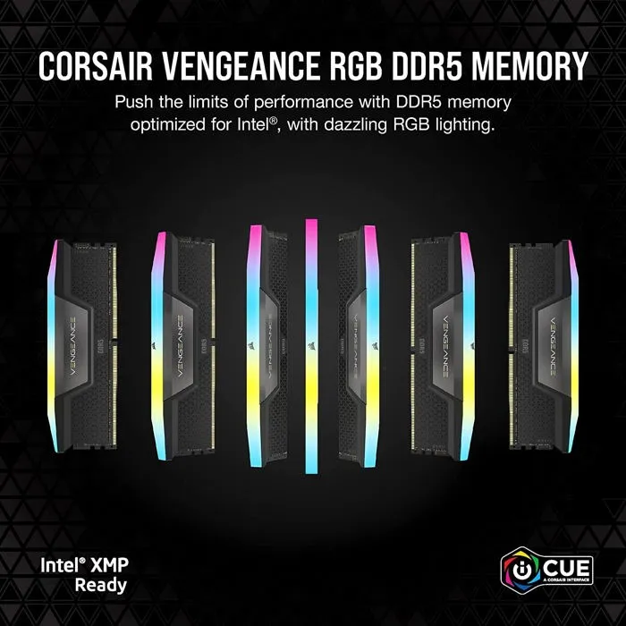 Corsair 32GB DDR5 Vengeance RGB Kit (2x16GB) 6400MHz CL36 Negro para PC 1 Corsair 32GB DDR5 Vengeance RGB Kit (2x16GB) 6400MHz CL36 Negro para PC 1