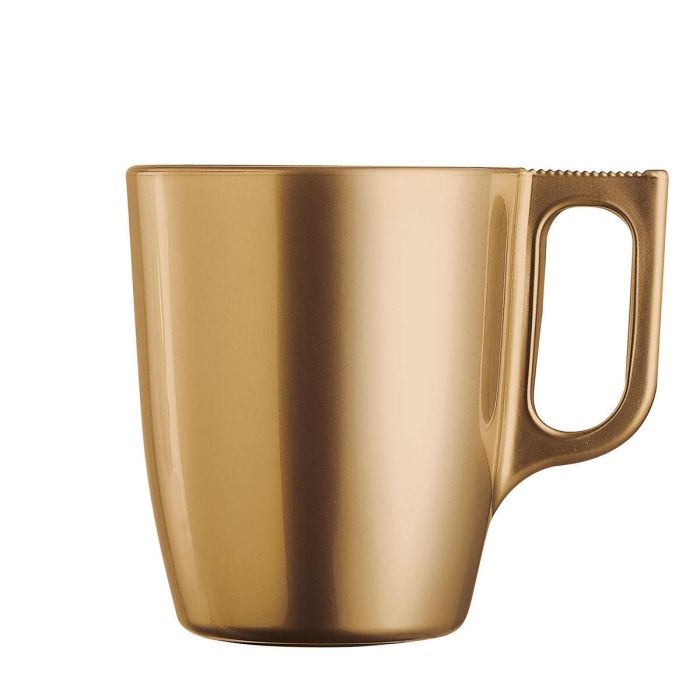 Taza Mug Luminarc Flashy Dorado Vidrio 250 ml (6 Unidades) 3