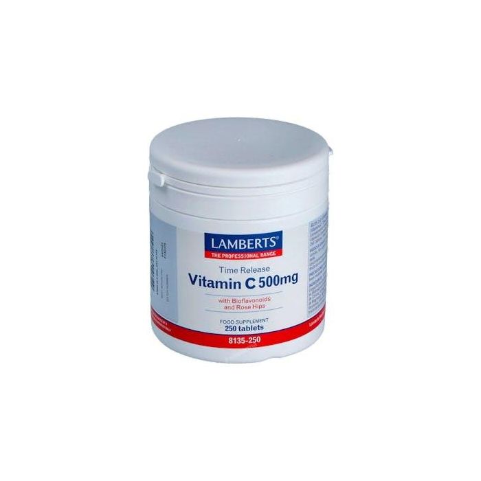LAMBERTS Vitamina C 500 mg Liberación Sostenida 250 Comprimidos. Absorción gradual 6-8h, apto veganos