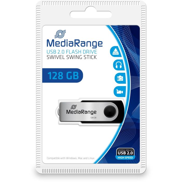 MEDIARANGE STICK 128GB MR913 Negro - Plata 0 MEDIARANGE STICK 128GB MR913 Negro - Plata 0