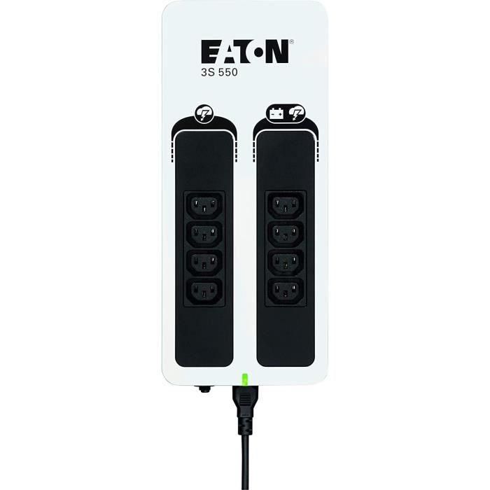 Eaton 3S 550 IEC Inversor (UPS) fuera de línea, regleta pararrayos 550VA / 330W con 8 enchufes DIN y puerto USB 1 Eaton 3S 550 IEC Inversor (UPS) fuera de línea, regleta pararrayos 550VA / 330W con 8 enchufes DIN y puerto USB 1