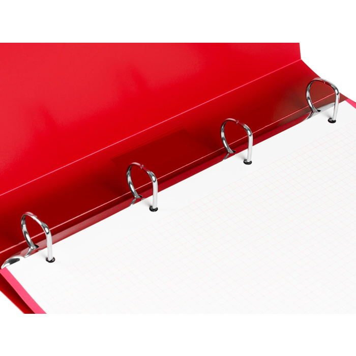 Liderpapel Carpeta 4 Anillas 25 mm Mixtas Polipropileno DIN A4 Rojo Translucido 8