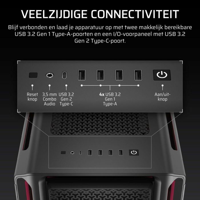 Corsair Caja 5000T LX RGB CC-9011298-WW Cristal Templado Mid-Tower Negro 10